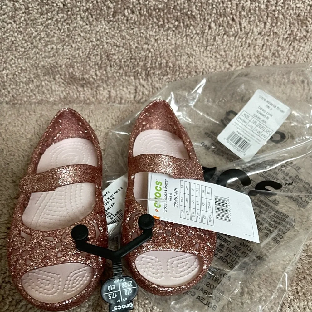 New Crocs Toddler Girl Isabella Flower Flat Sandal - Picture 5 of 13